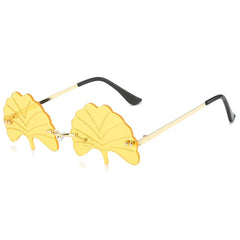 leaf shaped sunglasses boogzel clothing