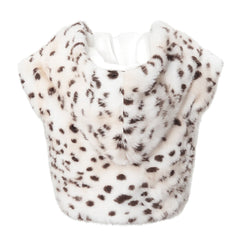 leopard print faux fur hooded vest boogzel clothing