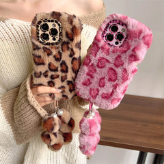 leopard fluffy iphone case boogzel clothing