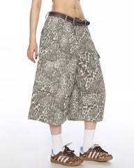leopard print cargo shorts boogzel clothing