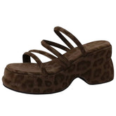 leopard print open toe sandals boogzel clothing