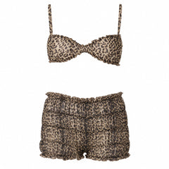 leopard print top and shorts co-ord set boogzel clothing