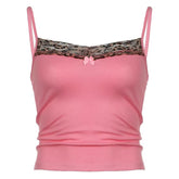 leopard trim pink y2k tank top boogzel clothing