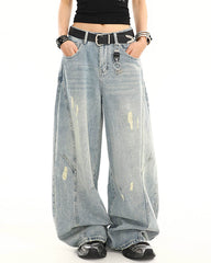 skater girl distressed baggy jeans boogzel clothing