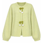lime green bow knit sweater boogzel clothing