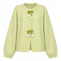 lime green bow knit sweater boogzel clothing