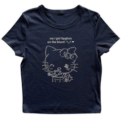 lipgloss kitty crop top boogzel clothing