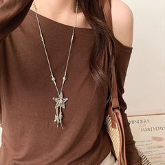 long star charm necklace boogzel clothing