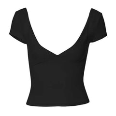 black low cut skinny top boogzel clothing