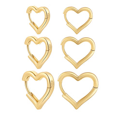 golden heart-shaped earrings boogzel clothing