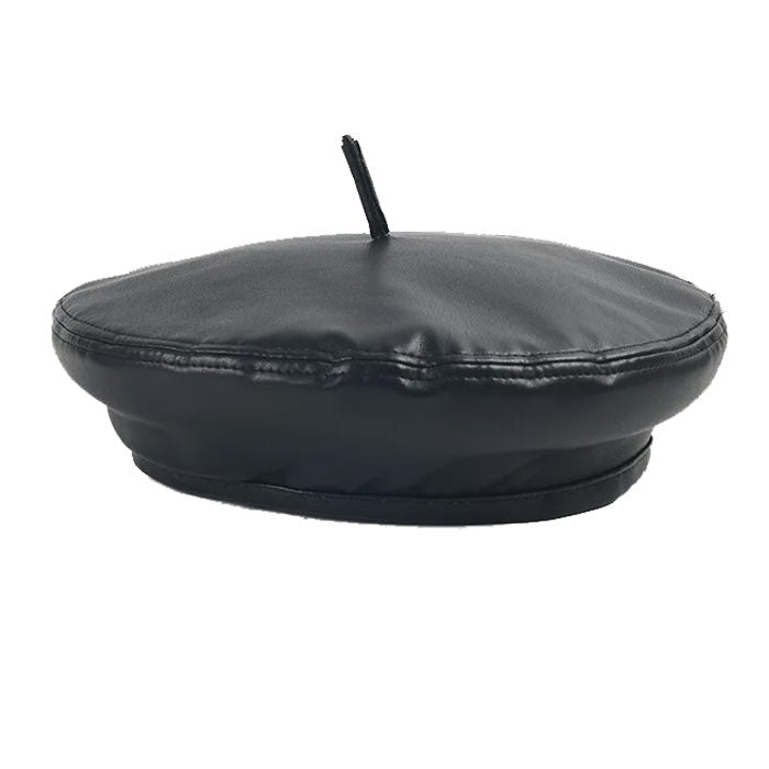 minimalist aesthetic leather beret boogzel clothing