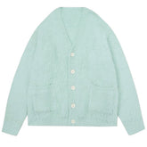 mint green fuzzy cardigan boogzel clothing