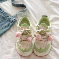 mint green tulip sneakers boogzel clothing