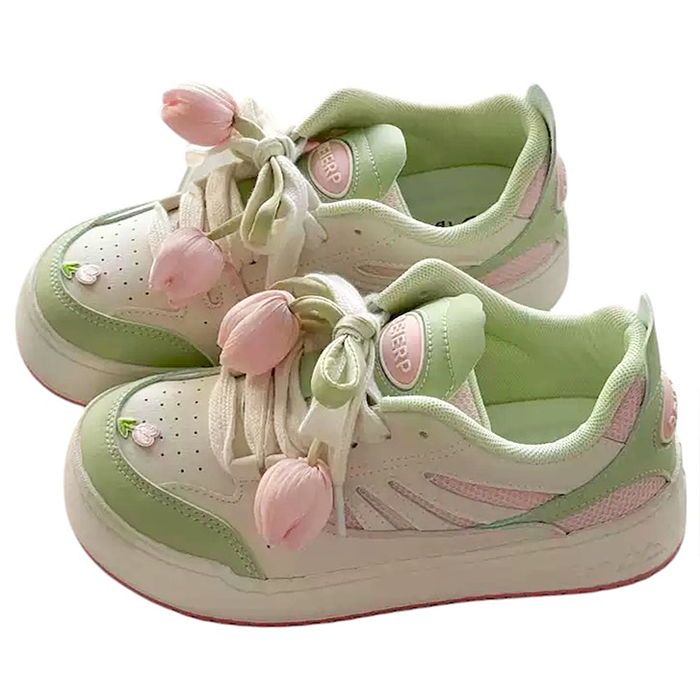 mint green tulip sneakers boogzel clothing