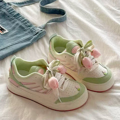 mint green tulip sneakers boogzel clothing