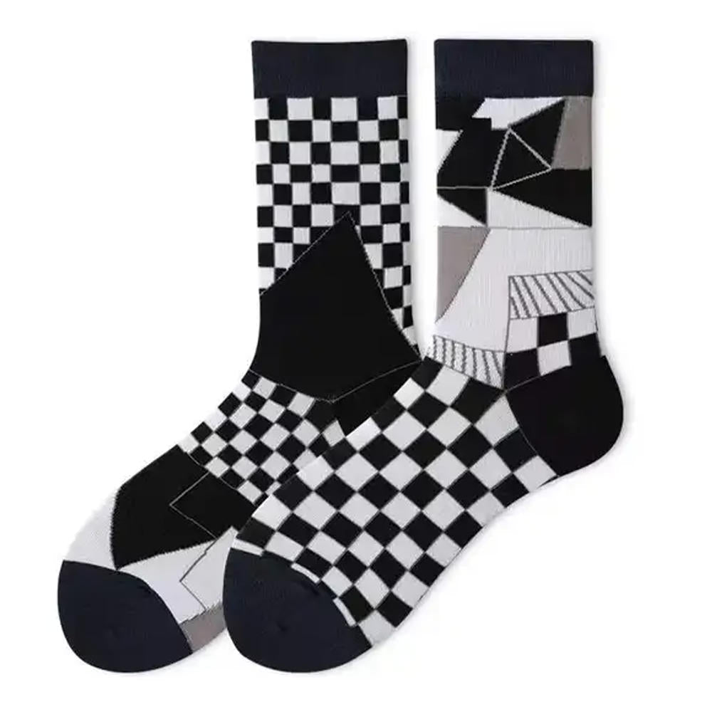 monochrome geometric pattern socks boogzel clothing
