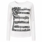music-notes-sheet-print-long-sleeve-top-white-fitted-crew-neck-tee-black-musical-score-graphic-print-y2k-indie-90s-music-aesthetic-boogzel-clothing