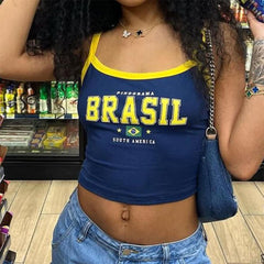 navy blue brazil tank top boogzel clothing
