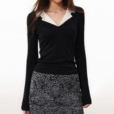 office siiren v-neck long sleeve top boogzel clothing