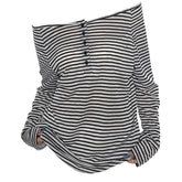 off shoulder striped henley top boogzel clothing