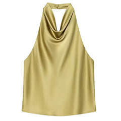old money satin halter top boogzel clothing