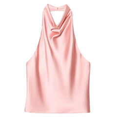 old money satin halter top boogzel clothing