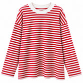 oversized striped long sleeve t-shirt boogzel clothing