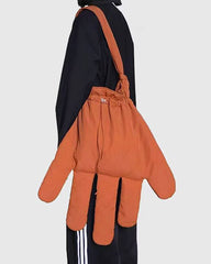 oversized hand shaped shoulder bag boogzel clothing