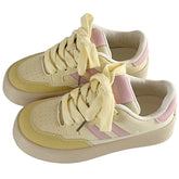 pastel yellow pink aesthetic skater sneakers boogzel clothing
