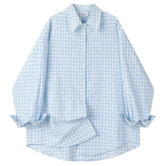 pastel plaid loose shirt boogzel clothing
