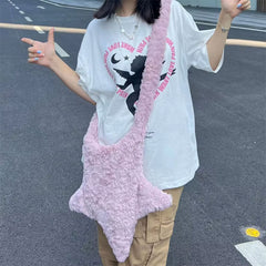 pastel star shaped fuzzy bag boogzel clothing