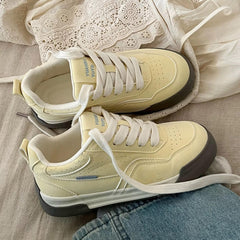pastel yellow aesthetic sneakers boogzel clothing