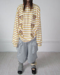 patchwork rugby striped long sleeve top boogzel clothing