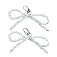 pearl beaded bow keychain boogzel clothing
