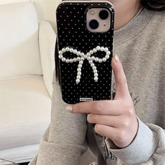 pearl bow polka dot iphone case boogzel clothing