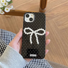 pearl bow polka dot iphone case boogzel clothing
