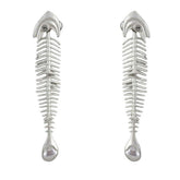 pearl drop fish bone earrings boogzel clothing