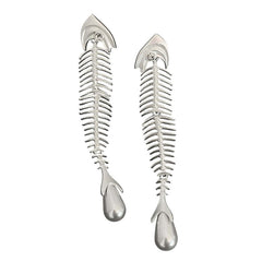 pearl drop fish bone earrings boogzel clothing
