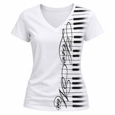 piano keyboard v-neck t-shirt boogzel clothing