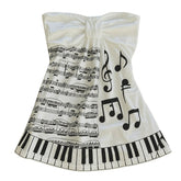 piano print strapless tube top boogzel clothing