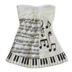 piano print strapless tube top boogzel clothing