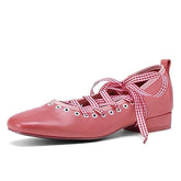 picnic gingham ballet lace flats boogzel clothing