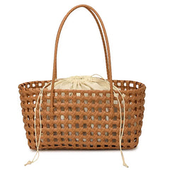 aesthetic woven tote bag boogzel clothing