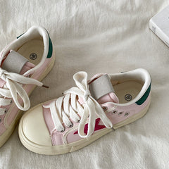 pink and red star sneakers boogzel clothing