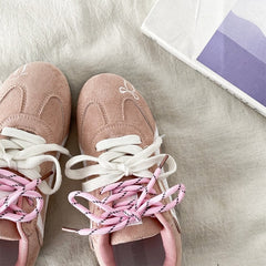 pink bow embroidery sneakers boogzel clothing