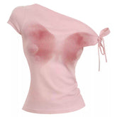 pink butterfly asymmetrical top boogzel clothing