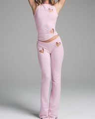 pink heart cutout set boogzel clothing