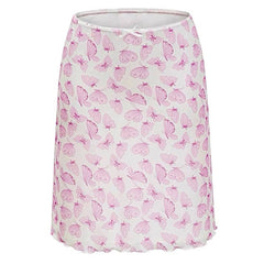 pink sheer butterfly print skirt boogzel clothing