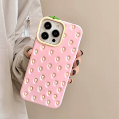 pink strawberry 3d iphone case boogzel clothing