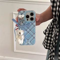 plaid bear charm iphone case boogzel clothing